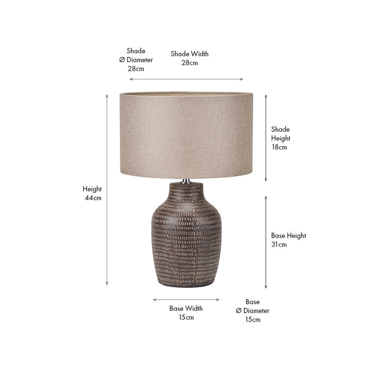 Kai Textured Tall Ceramic Table Lamp - Earth