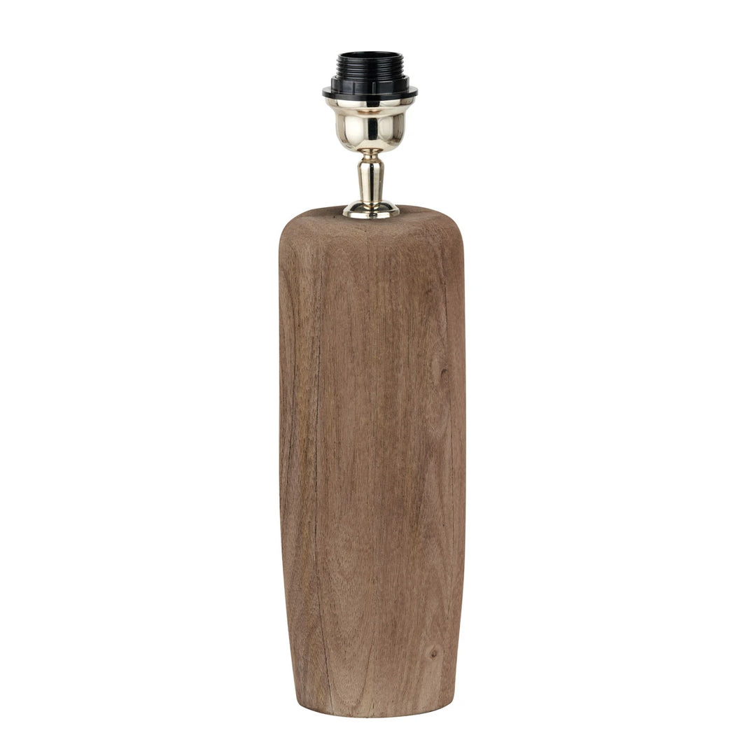 Inaya Natural Tapered Wood Table Lamp - Natural Linen
