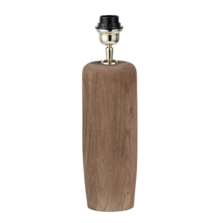 Inaya Natural Tapered Wood Table Lamp - Natural Linen