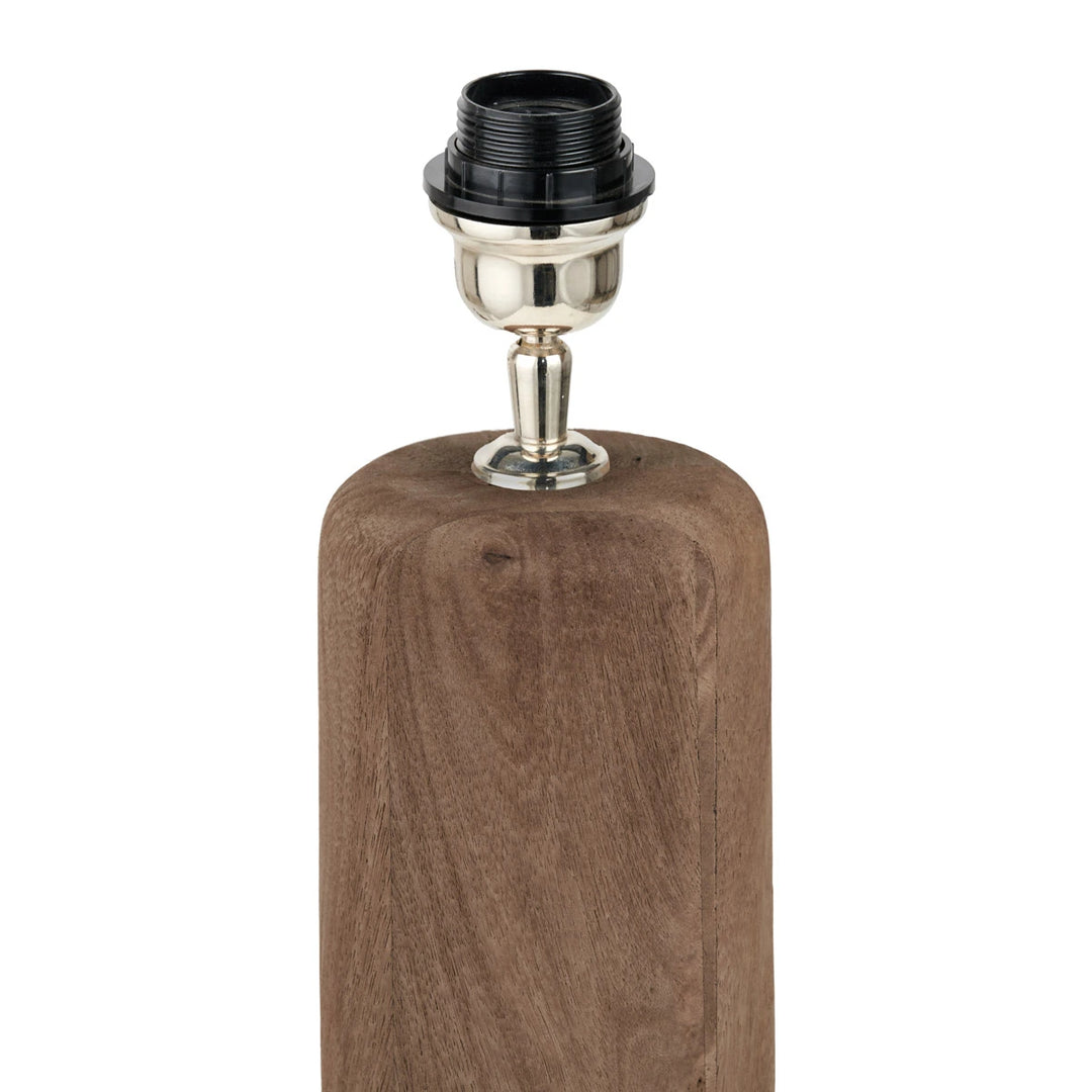 Inaya Natural Tapered Wood Table Lamp - Natural Linen