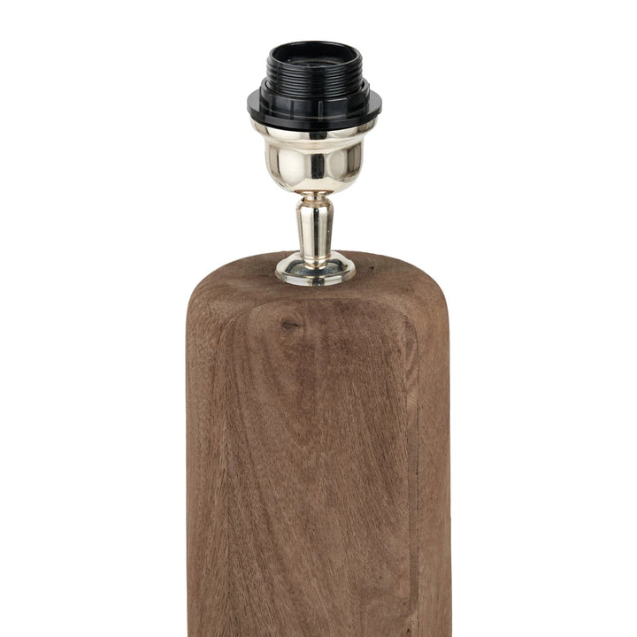 Inaya Natural Tapered Wood Table Lamp - Natural Linen
