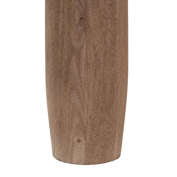 Inaya Natural Tapered Wood Table Lamp - Natural Linen
