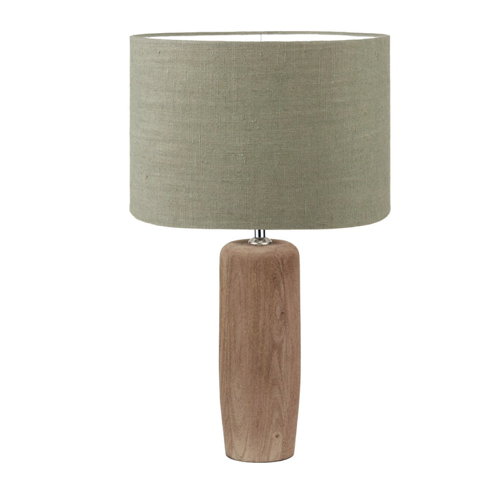 Inaya Natural Tapered Wood Table Lamp - Pistachio Green