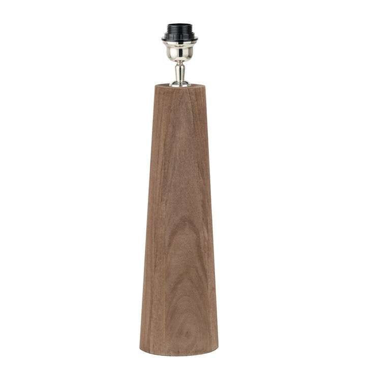 Esha Natural Conical Wood Table Lamp - Natural Linen