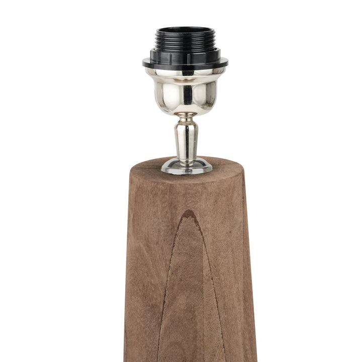 Esha Natural Conical Wood Table Lamp - Natural Linen