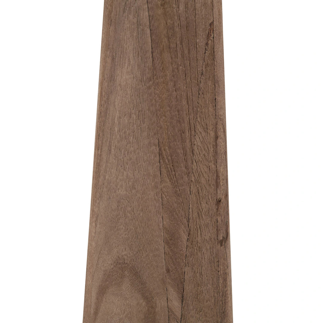 Esha Natural Conical Wood Table Lamp - Natural Linen