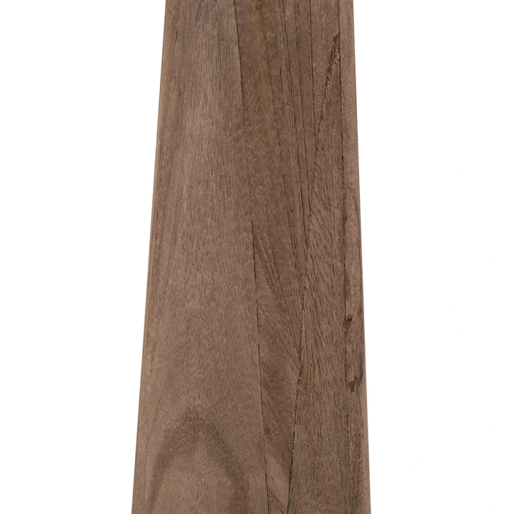 Esha Natural Conical Wood Table Lamp - Natural Linen