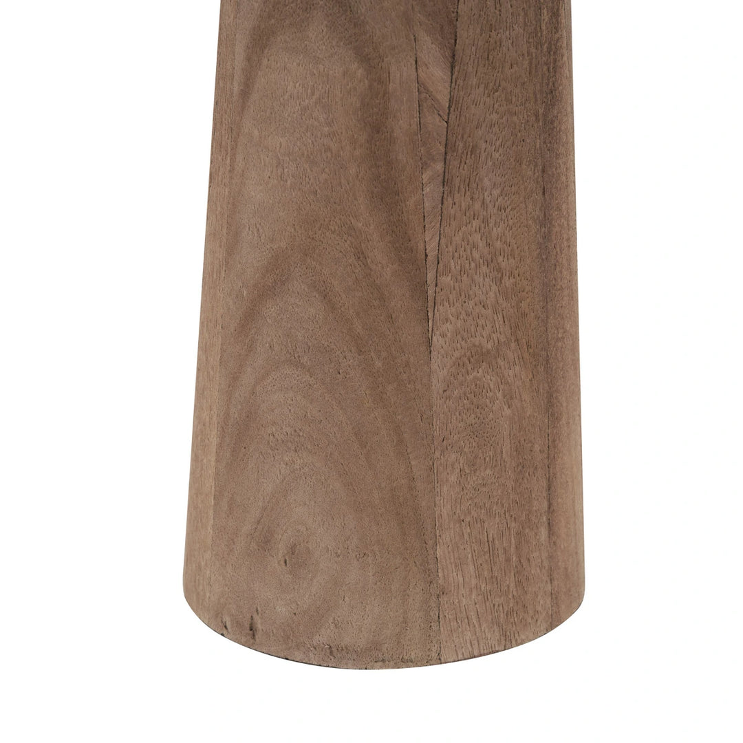 Esha Natural Conical Wood Table Lamp - Natural Linen
