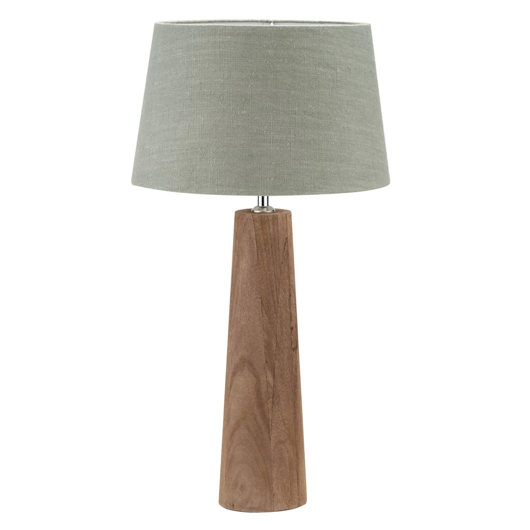 Esha Natural Conical Wood Table Lamp - Pistachio Green