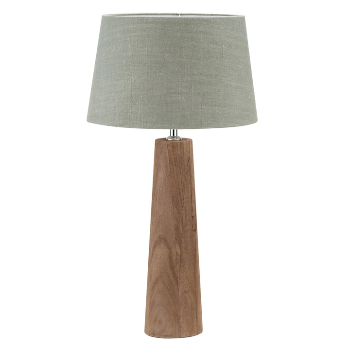 Esha Natural Conical Wood Table Lamp - Pistachio Green