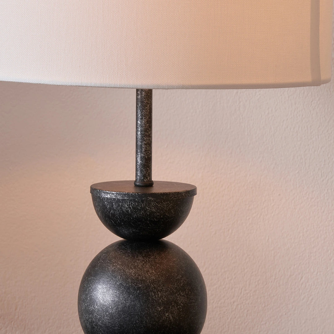 Vala Textured Effect Ball Table Lamp - Graphite