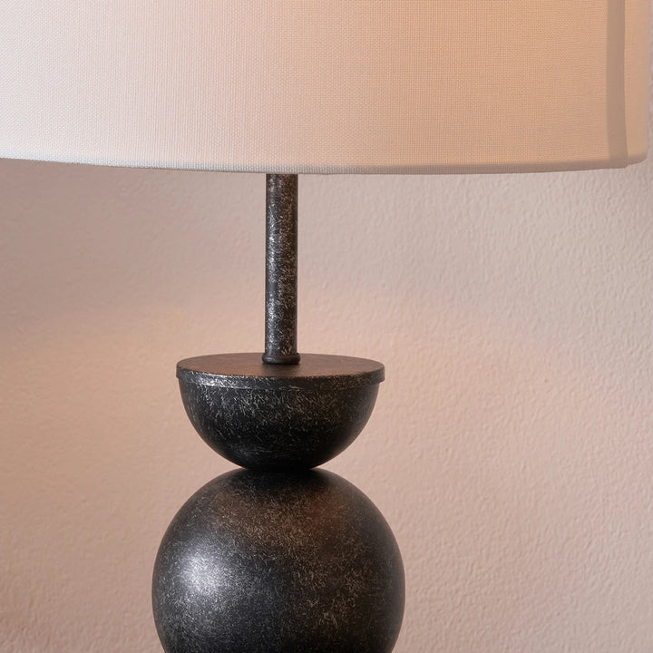 Vala Textured Effect Ball Table Lamp - Graphite