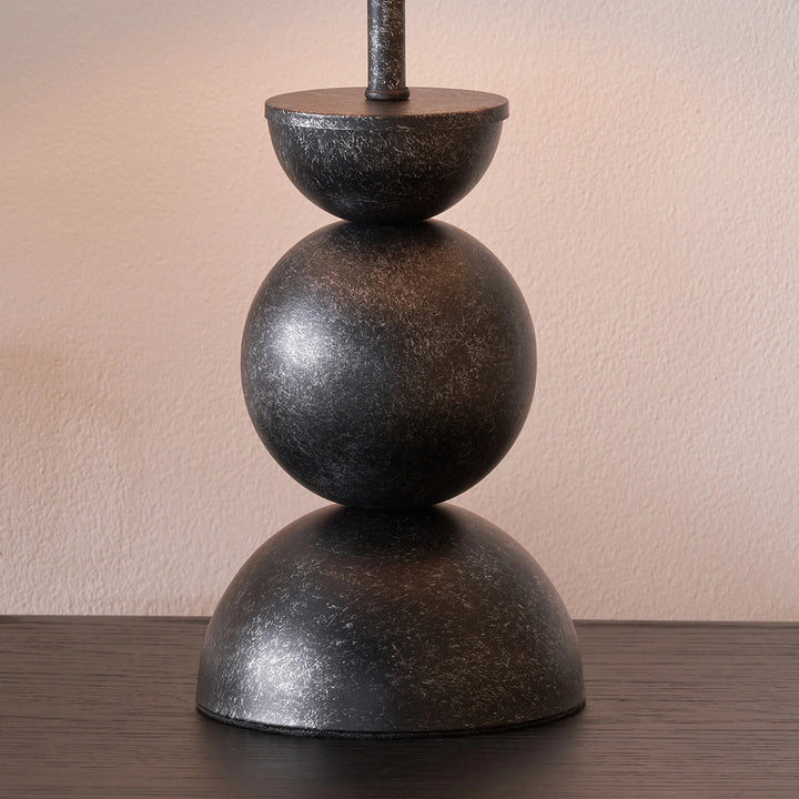 Vala Textured Effect Ball Table Lamp - Graphite