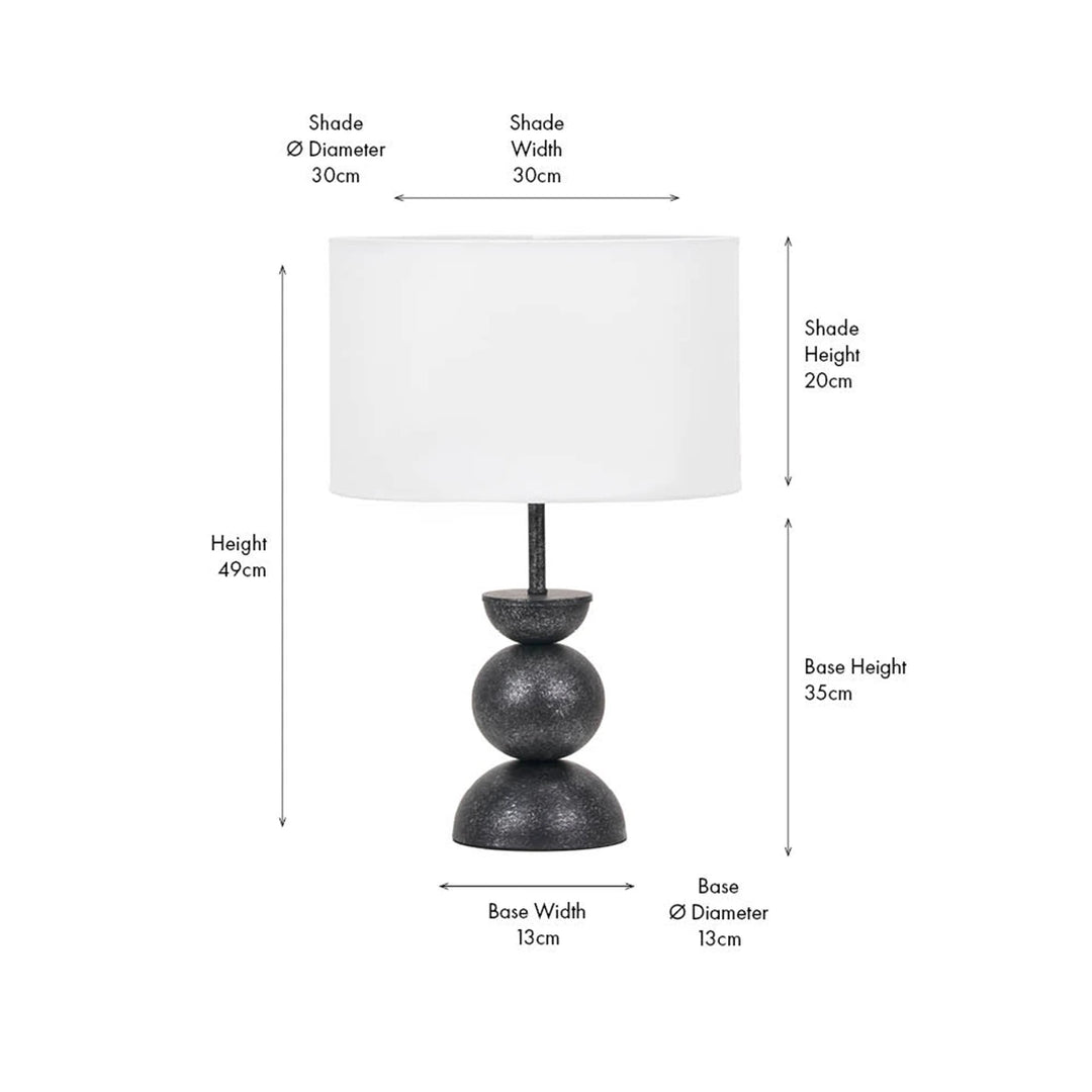 Vala Textured Effect Ball Table Lamp - Graphite