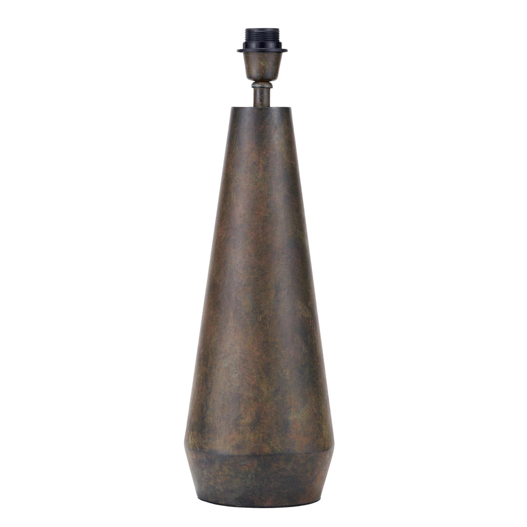 Arbor Verdi Gris Metal Conical Table Lamp - Natural Linen