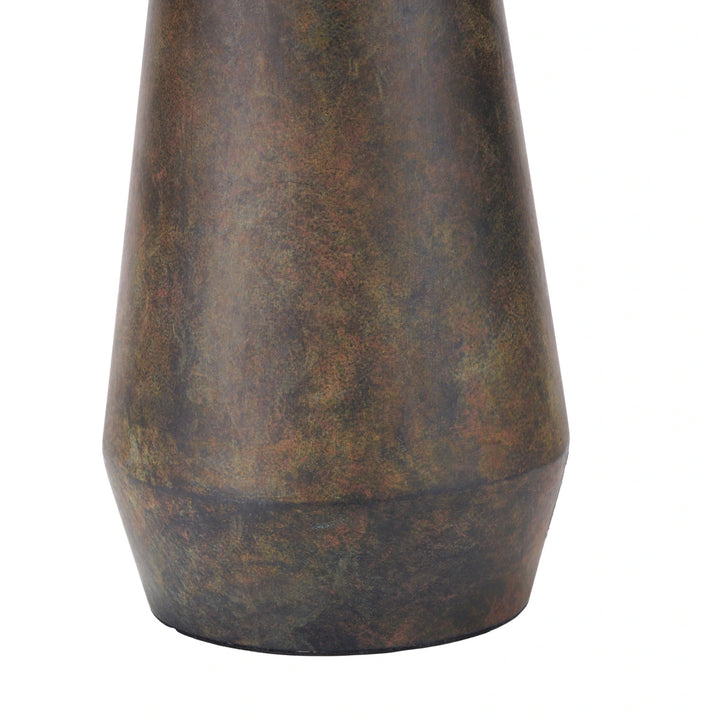 Arbor Verdi Gris Metal Conical Table Lamp - Natural Linen