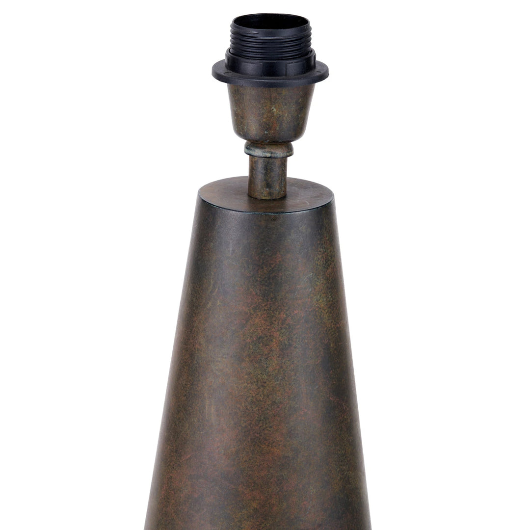 Arbor Verdi Gris Metal Conical Table Lamp - Natural Linen