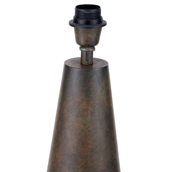 Arbor Verdi Gris Metal Conical Table Lamp - Natural Linen