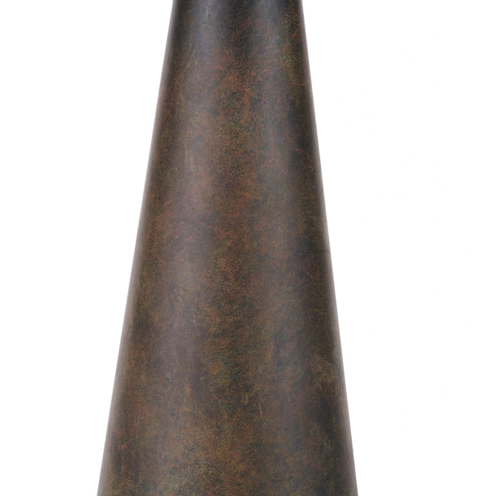 Arbor Verdi Gris Metal Conical Table Lamp - Natural Linen