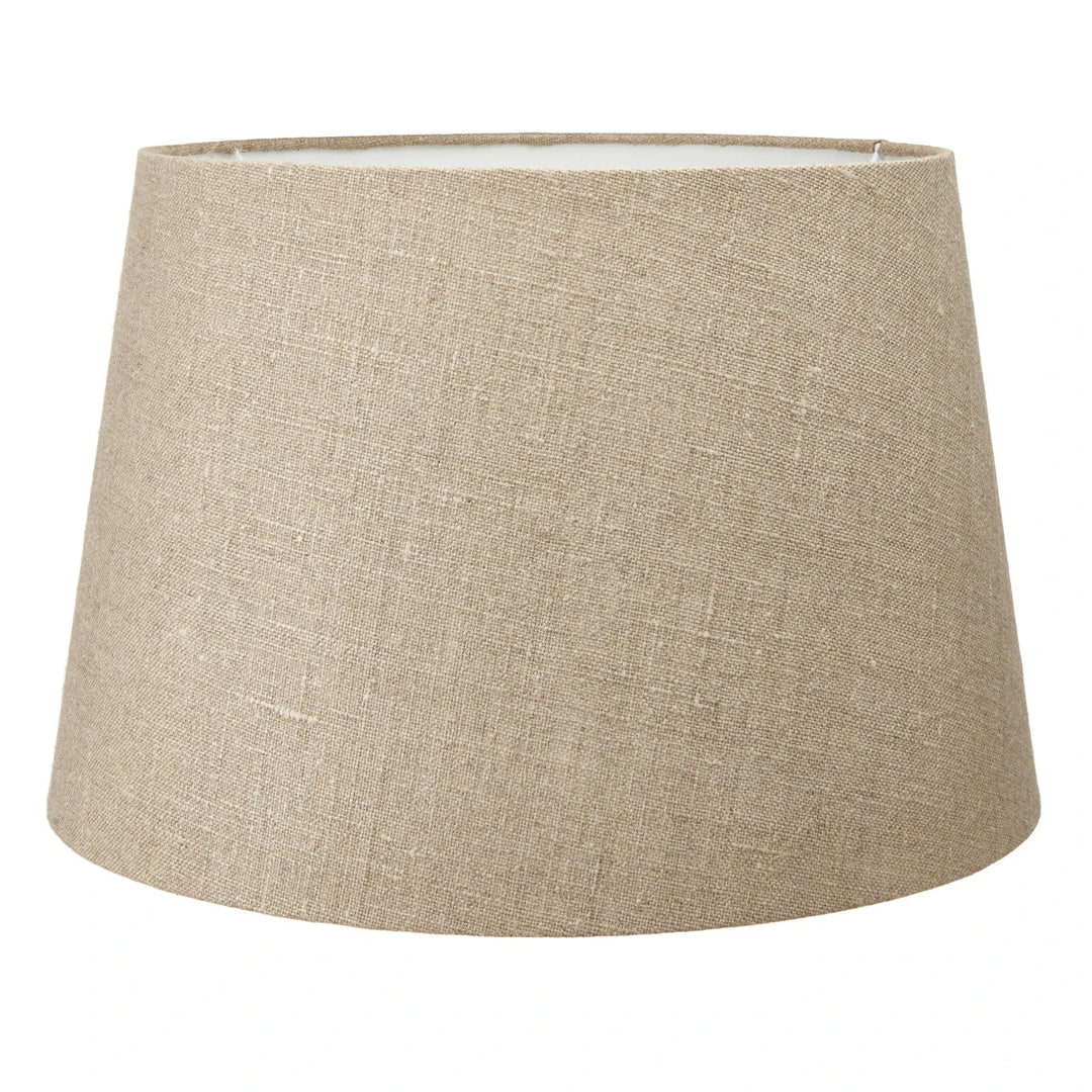 Arbor Verdi Gris Metal Conical Table Lamp - Natural Linen