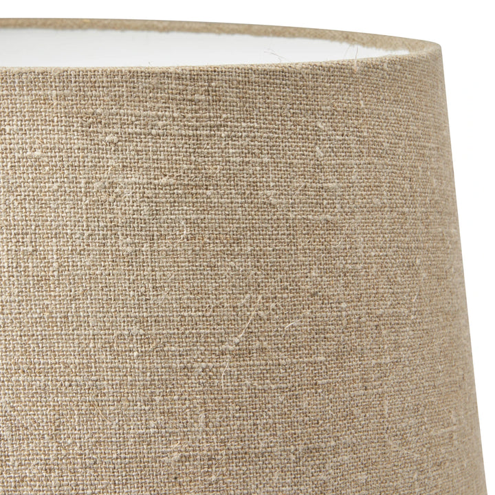 Arbor Verdi Gris Metal Conical Table Lamp - Natural Linen