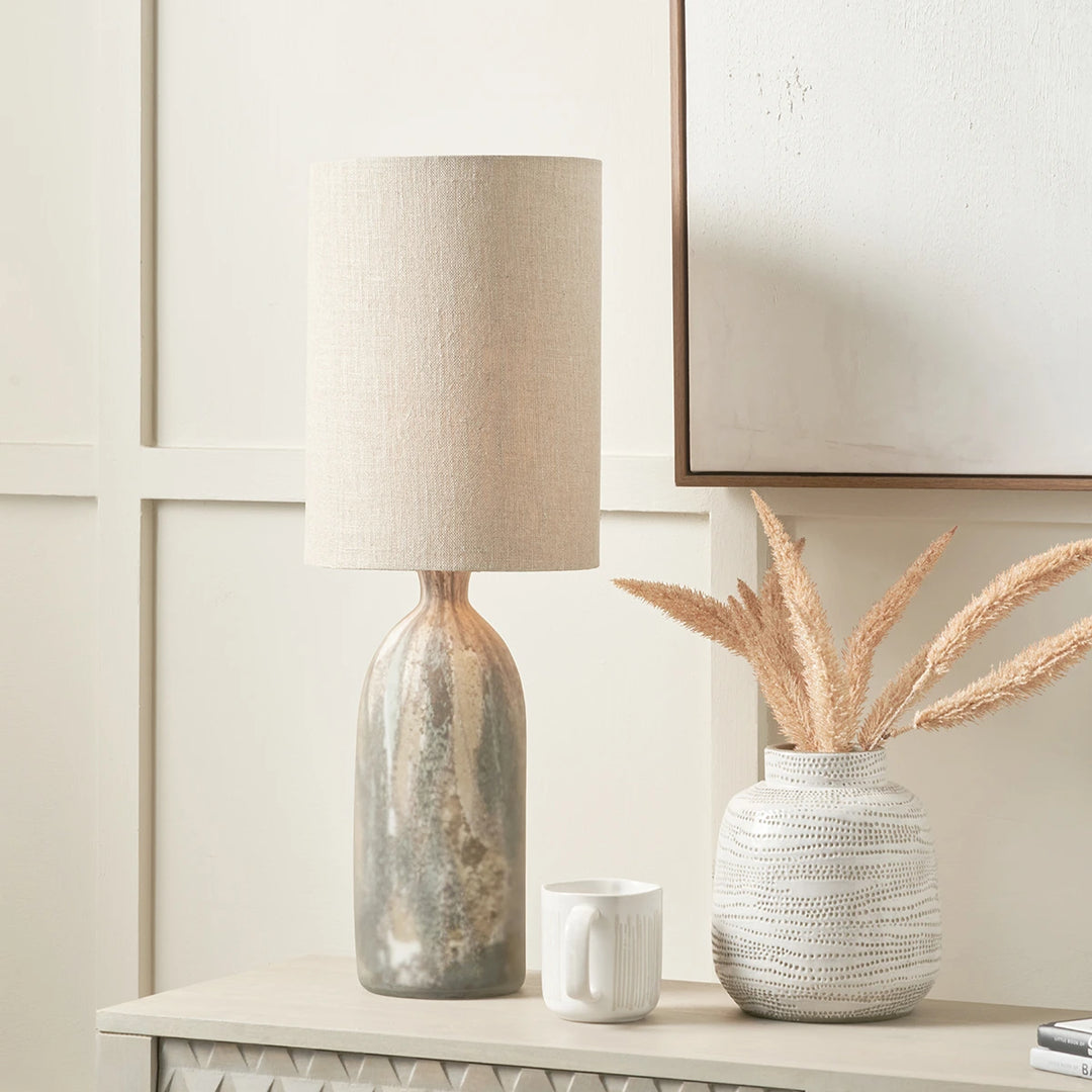 Palmino Tall Organic Glass Bottle Table Lamp