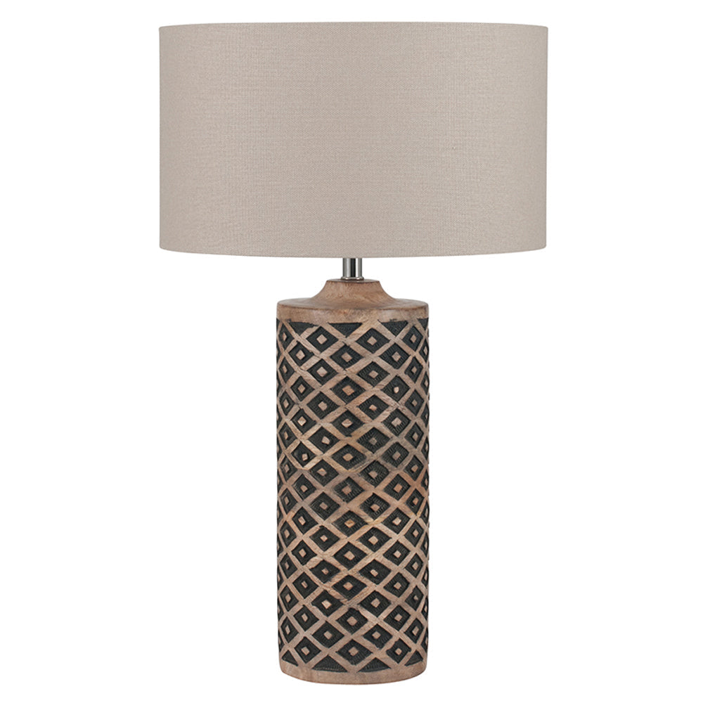 Olivia's Paloma Tall Wooden Diamond Table Lamp | Outlet