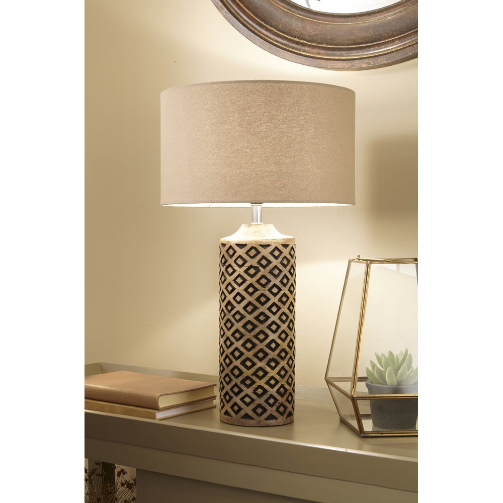 Olivia's Paloma Tall Wooden Diamond Table Lamp | Outlet