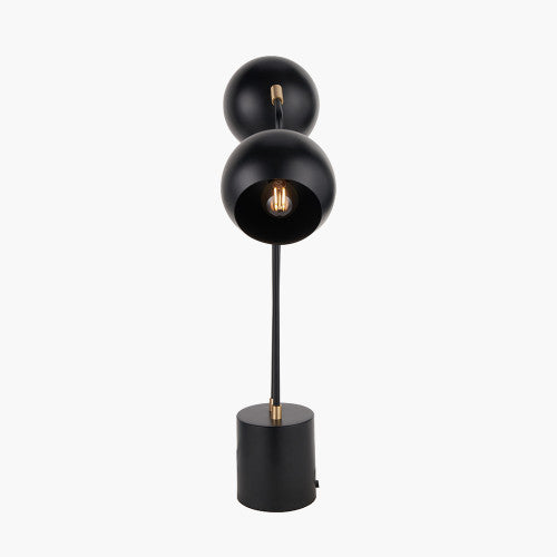 Olivia's Equinox Metal 2 Head Table Lamp in Black