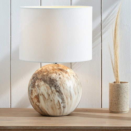 Olivia's Dusk Stone Effect Ceramic Table Lamp in Natural