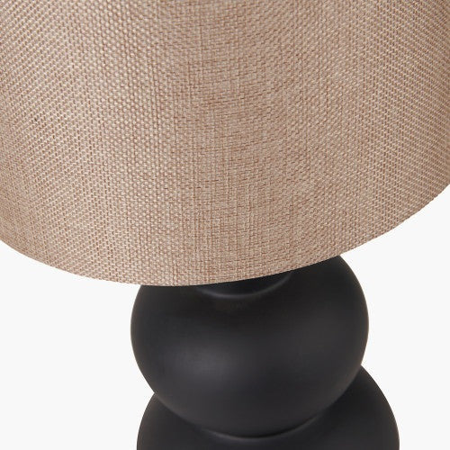 Luna Curved Bottle Ceramic Table Lamp - Black Pacific Lifestyle 2