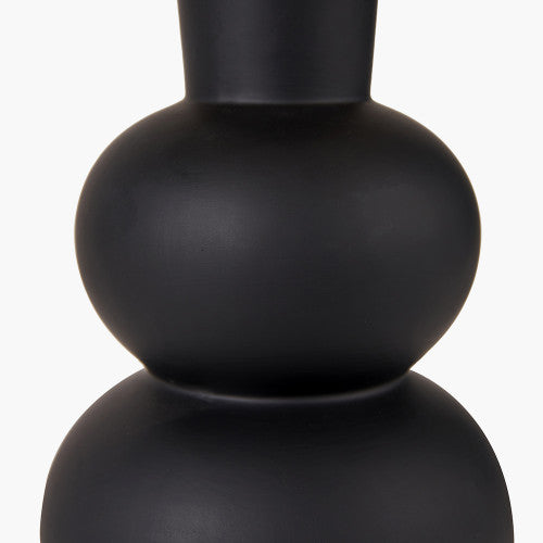 Luna Curved Bottle Ceramic Table Lamp - Black Pacific Lifestyle 3