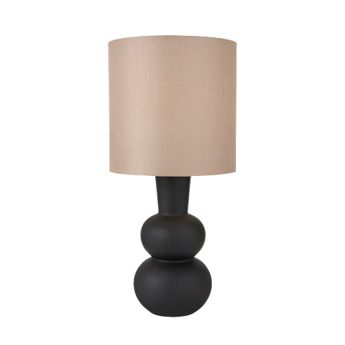 Luna Curved Bottle Ceramic Table Lamp - Black Pacific Lifestyle 1