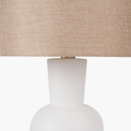 Olivia's Luna Curved Bottle Ceramic Table Lamp in White