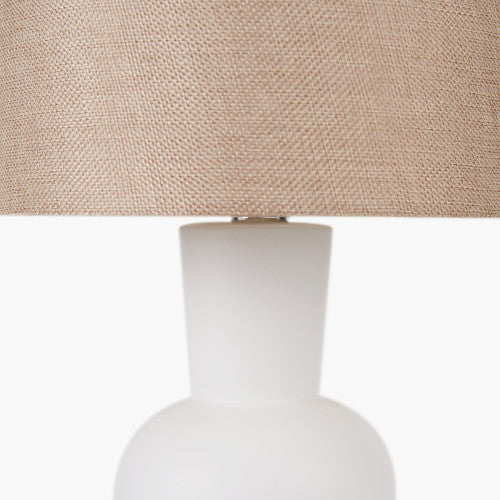  Pacific Lifestyle-Olivia's Luna Curved Bottle Ceramic Table Lamp in White-Beige    485 