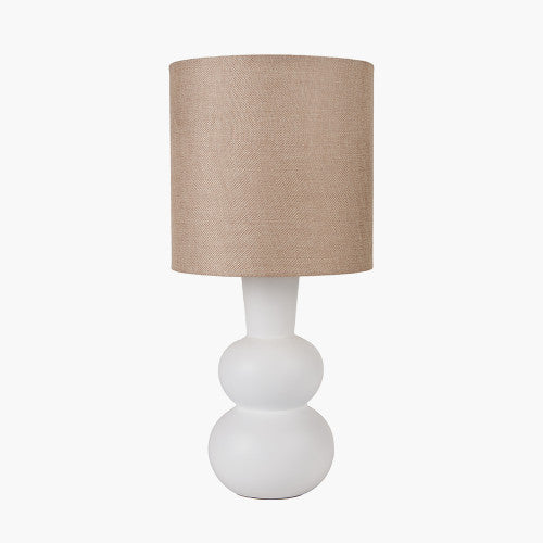  Pacific Lifestyle-Olivia's Luna Curved Bottle Ceramic Table Lamp in White-Beige    021 