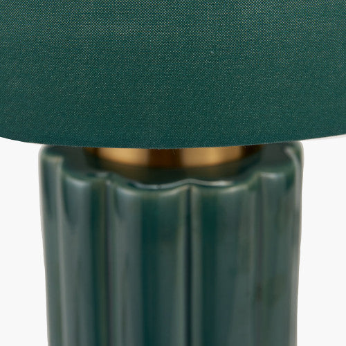 Olivia's Saphira Scalloped Ceramic Table Lamp in Green