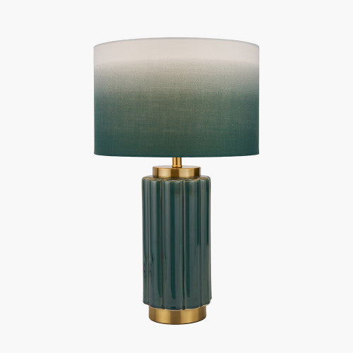  Pacific Lifestyle-Olivia's Saphira Scalloped Ceramic Table Lamp in Green-Green 957 