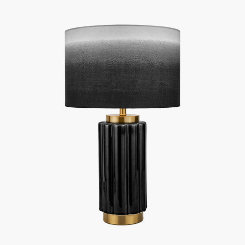 Olivia's Saphira Scalloped Ceramic Table Lamp in Black