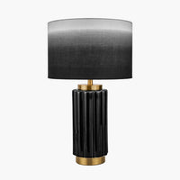 Olivia's Saphira Scalloped Ceramic Table Lamp in Black