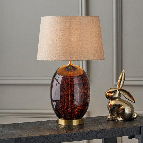  Pacific Lifestyle-Olivia's Lucinda Tortoiseshell Glass Table Lamp-Brown   509 