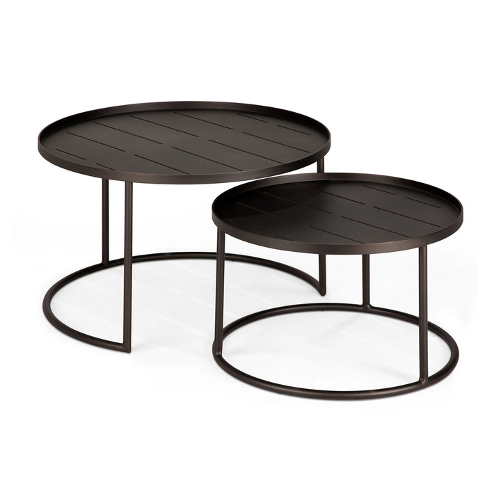 Outdoor Tray Coffee Table Set - Dark Bronze