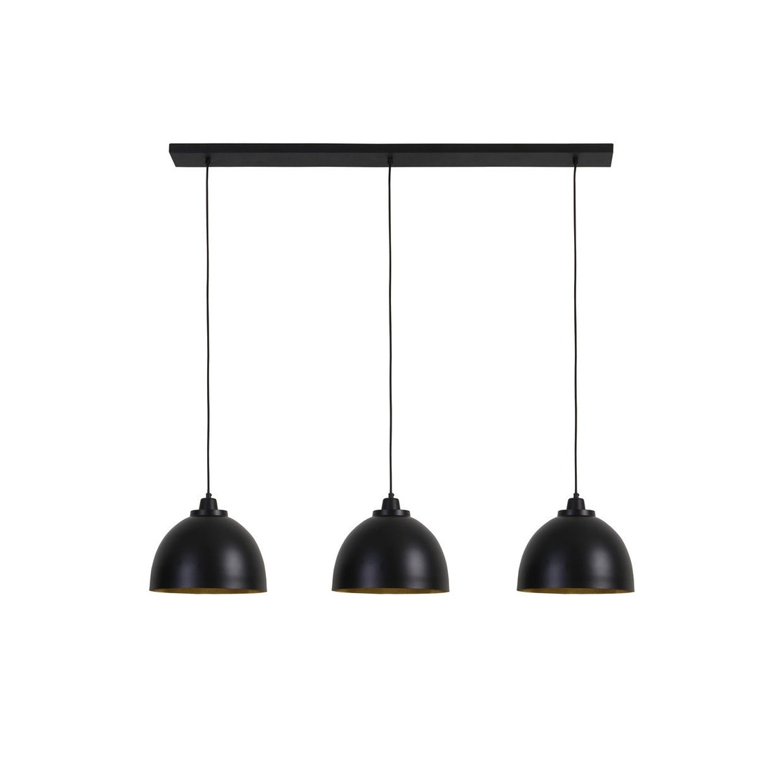 Kylie 3 Light Pendant Light - Black & Gold Light & Living 1