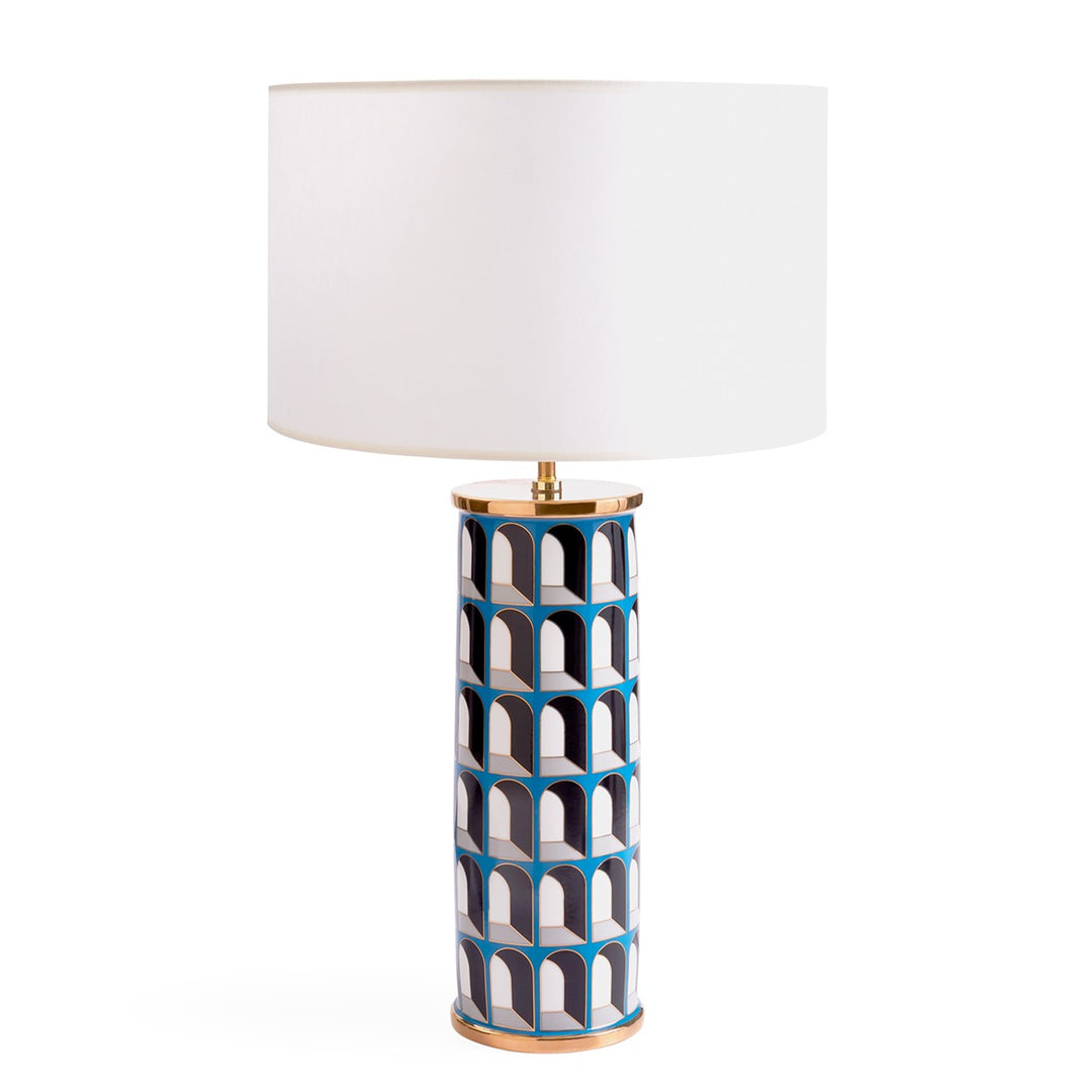 Arcade Table Lamp - White & Blue Design Maven 1