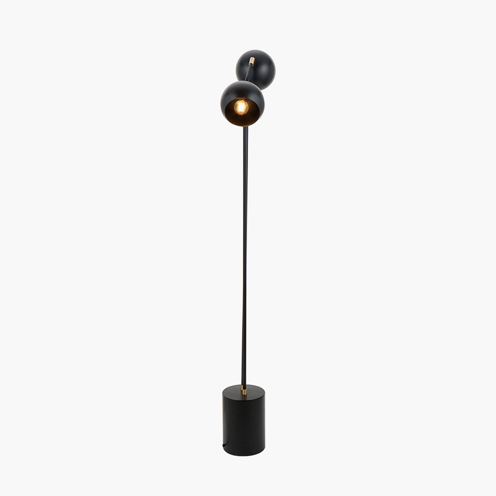 Olivia's Equinox Metal 2 Head Floor Lamp in Black