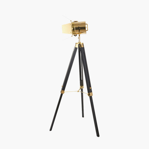 Olivia's Stanley Tripod Floor Lamp in Gold and Black