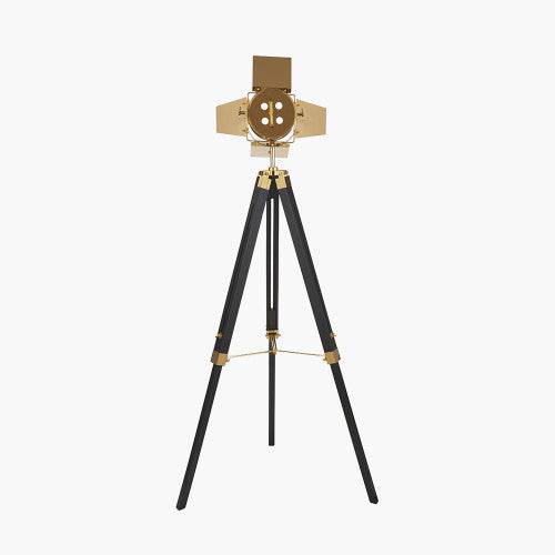 Olivia's Stanley Tripod Floor Lamp in Gold and Black