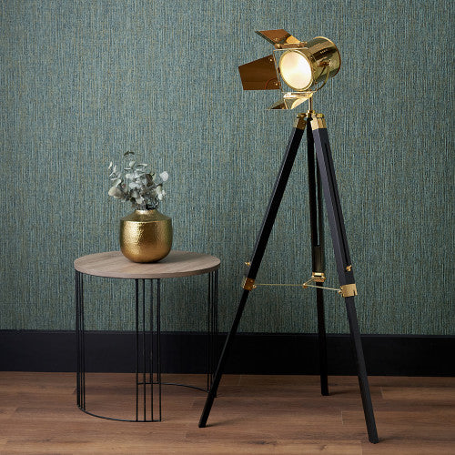 Olivia's Stanley Tripod Floor Lamp in Gold and Black