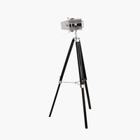 Olivia's Stanley Tripod Floor Lamp in Silver and Black