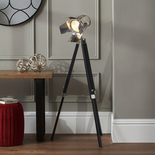 Stanley Tripod Floor Lamp - Silver & Black Pacific Lifestyle 6